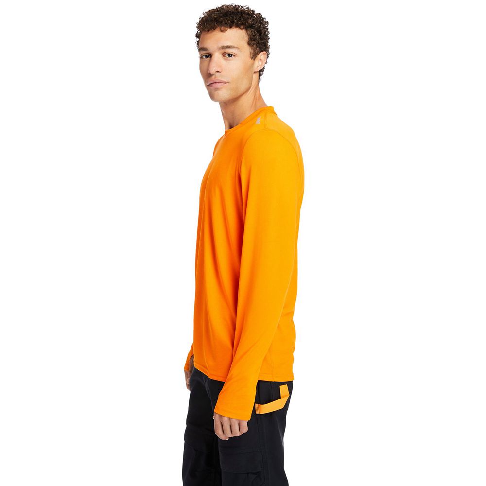 Camisetas Timberland Hombre Pro® Wicking Good Largos Sleeve Naranjas - Chile XPN-857031